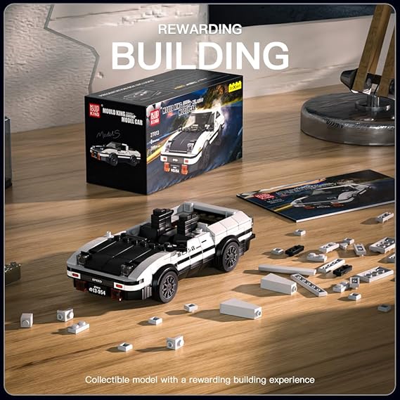 Mould King AE86 Initial D - Juegos de construcción de modelos de automóvil con vitrina.